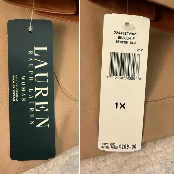 Lauren Ralph Lauren Woman Beige Lightweight Button Front Jacket Size 1X - Picture 4 of 12